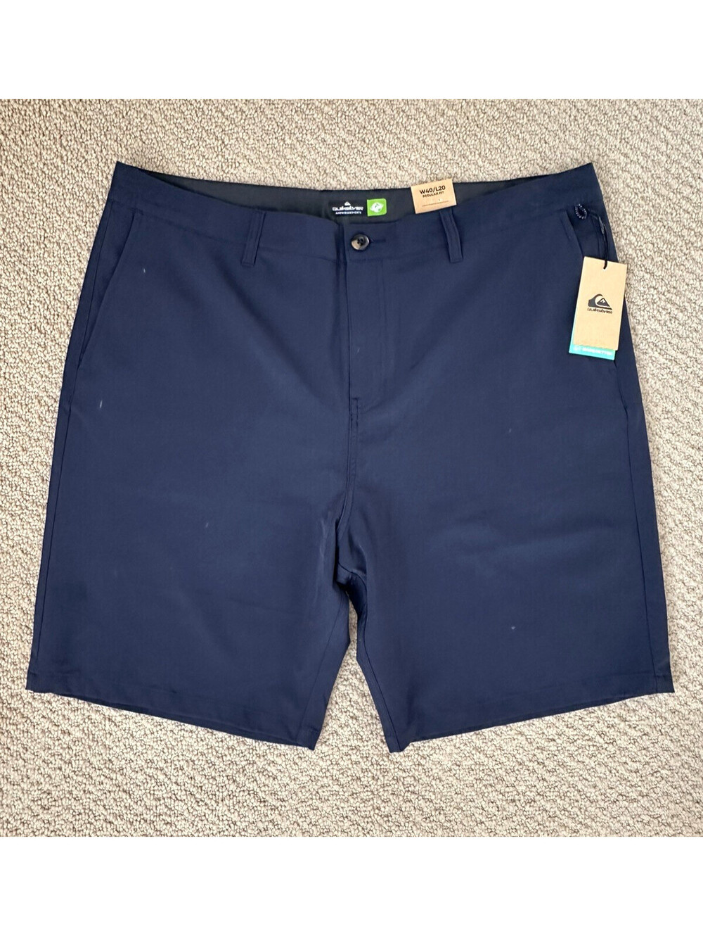New Quicksilver Amphibian Shorts Mens W40/L20 Navy Stretch Board Surf Swim Golf